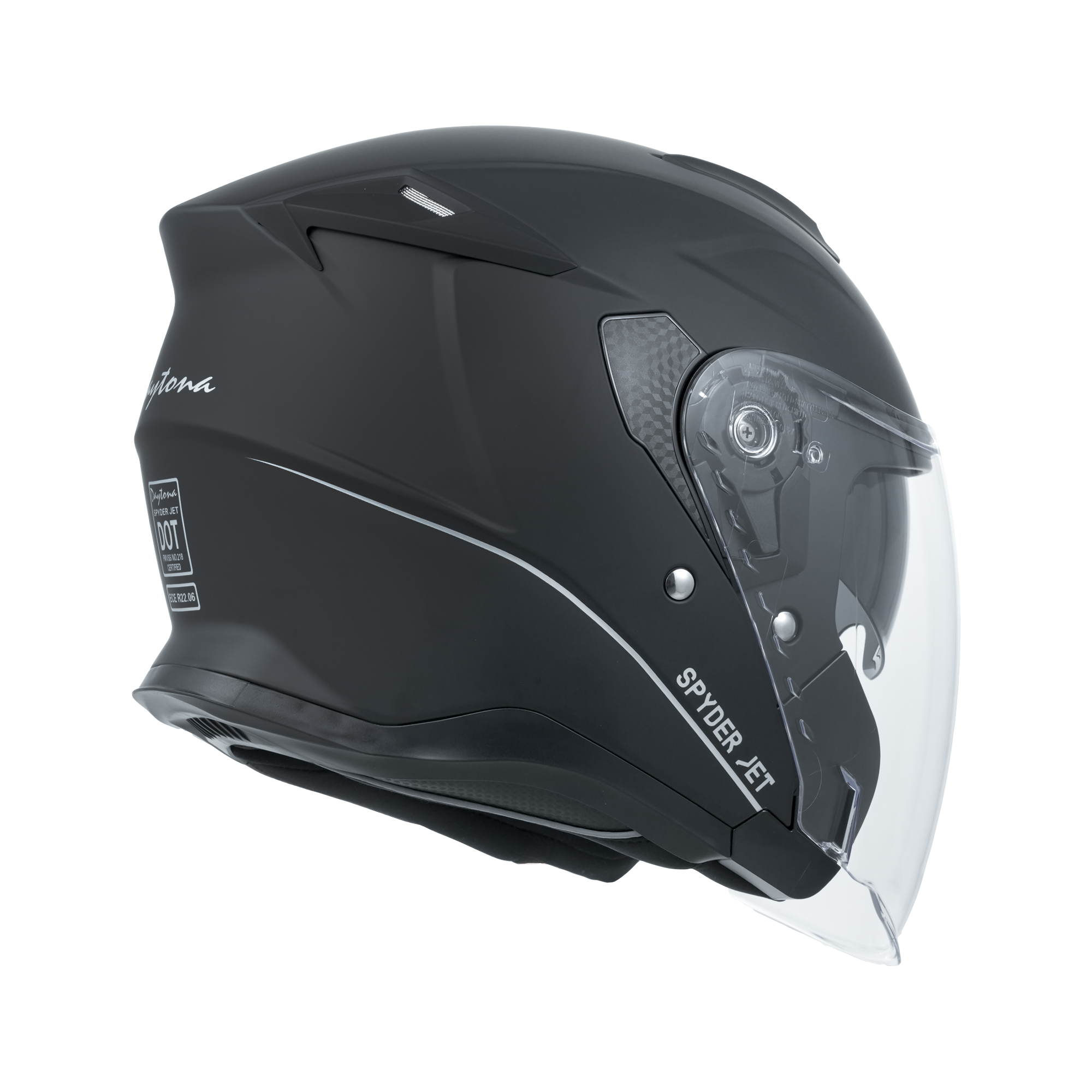 D.O.T. & ECE Daytona Spyder Jet- Dull Black JET Daytona Helmets