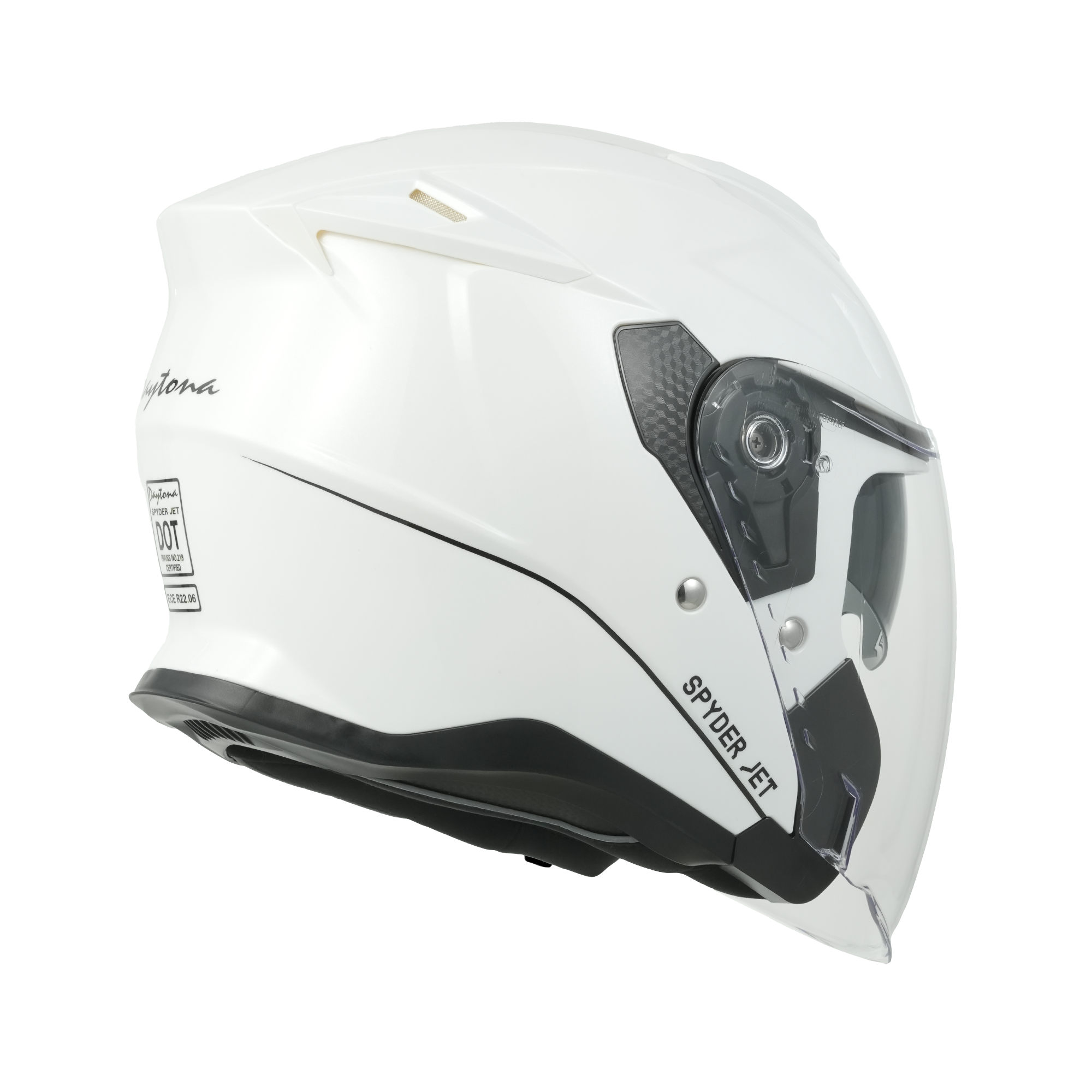 D.O.T. & ECE Daytona Spyder Jet- Hi-Gloss White JET Daytona Helmets