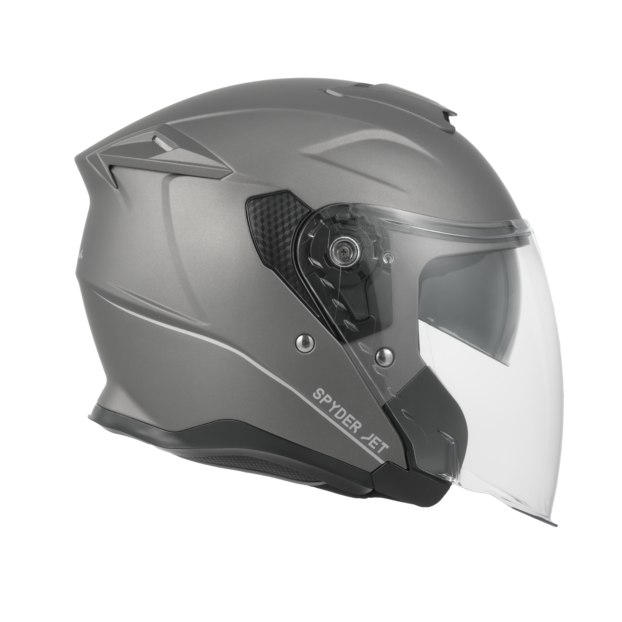 D.O.T. & ECE Daytona Spyder Jet- Gun Metal Grey Dull Metallic JET Daytona Helmets