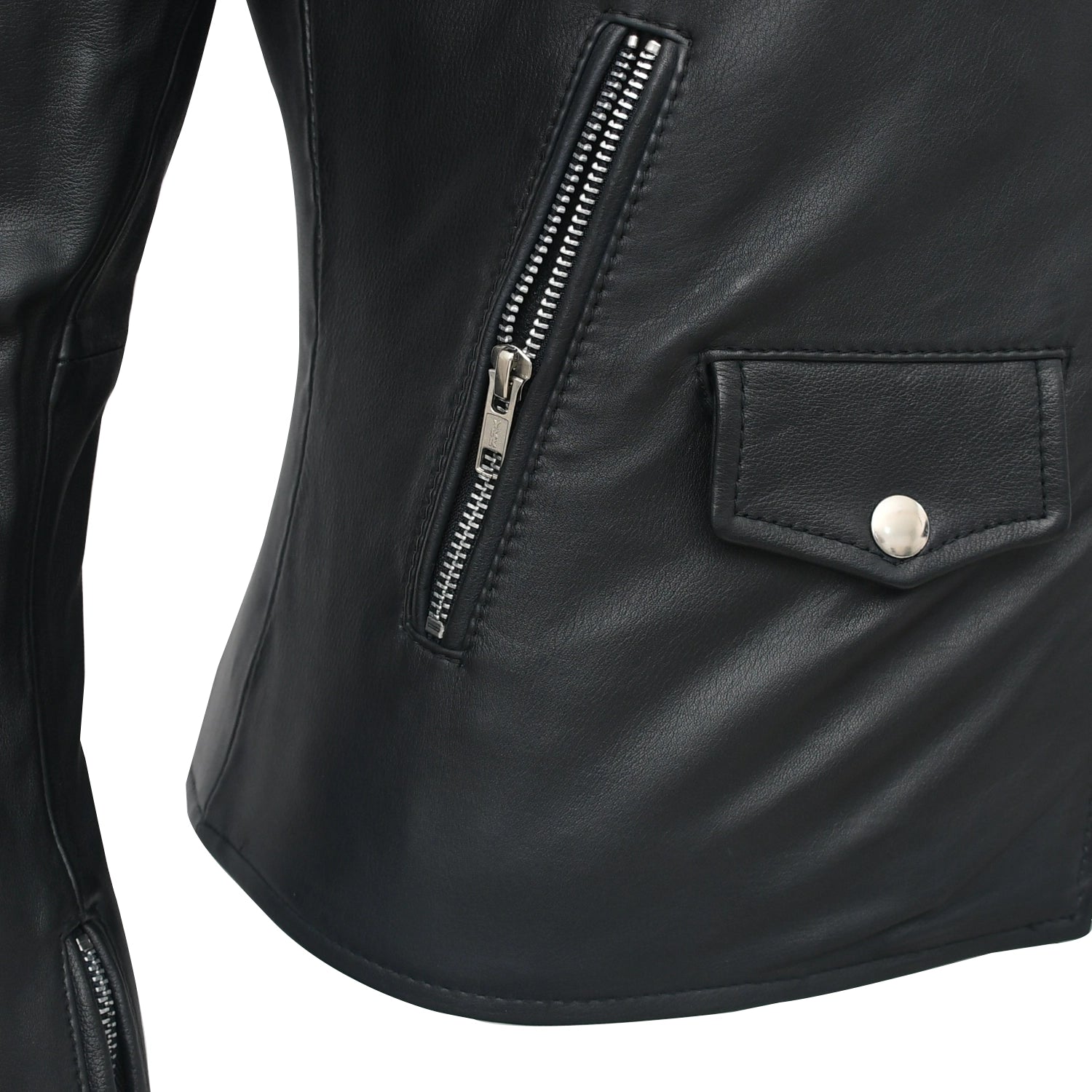 Lennox Moto Style Leather Jacket Women's Fashion Leather Jacket FMCo