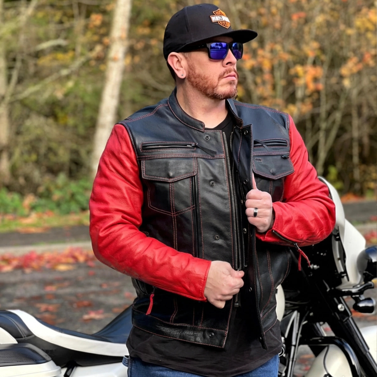 Vincent Mens Cafe Style Leather Jacket – First Manufacturing