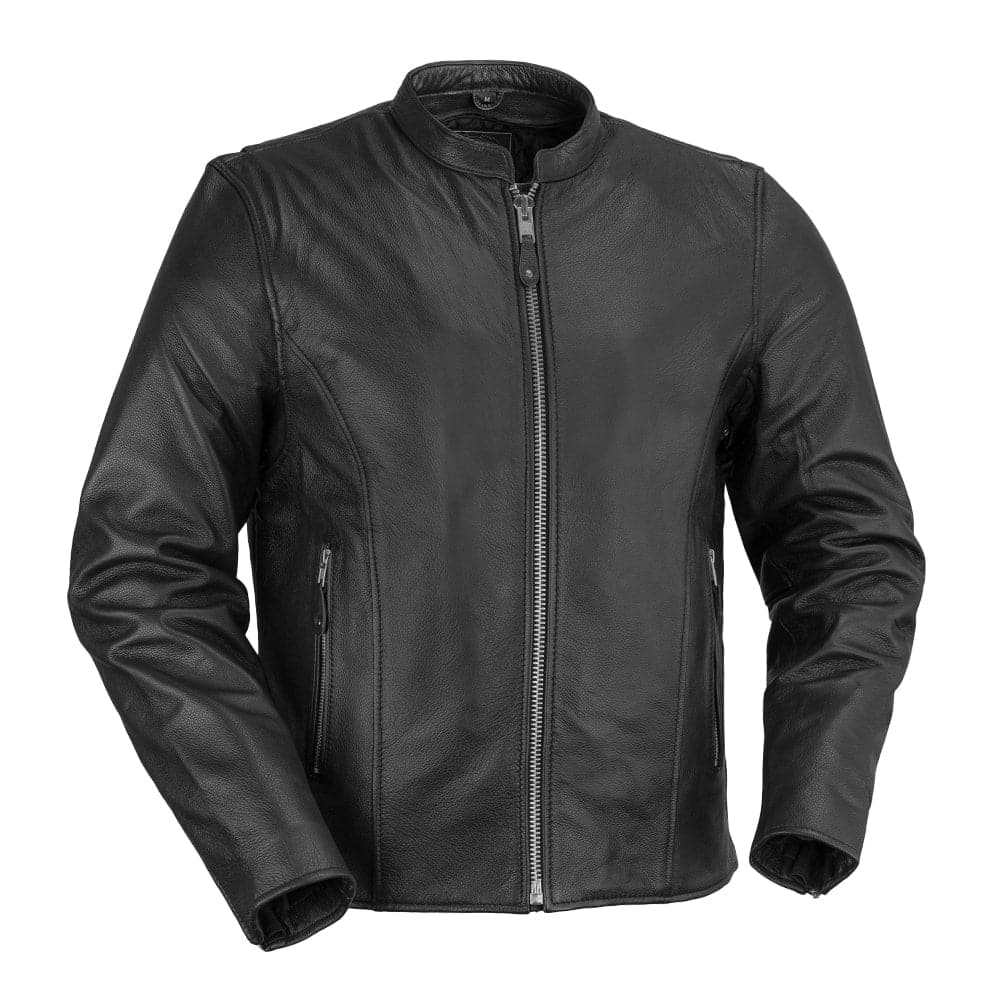 Ace Men's Leather Motorcycle Jacket Men's Leather Jacket Jackets Black XS