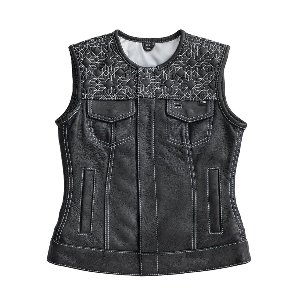 Angelite Women's Motorcycle Leather Vest - Limited Edition Factory Customs First Manufacturing Company XS