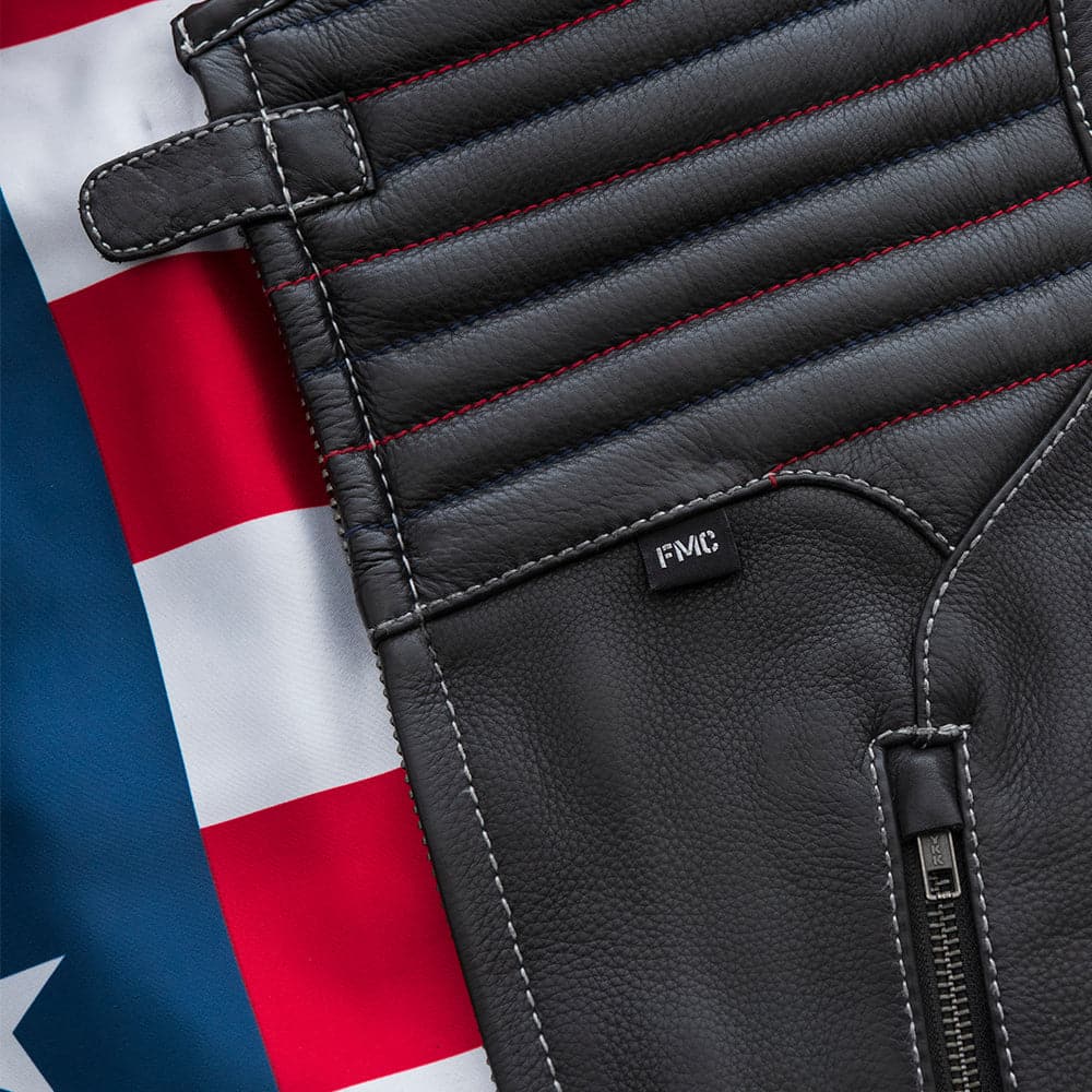 Anthem Men's Swat Style Leather Motorcycle Vest - Limited Edition Factory Customs First Manufacturing Company