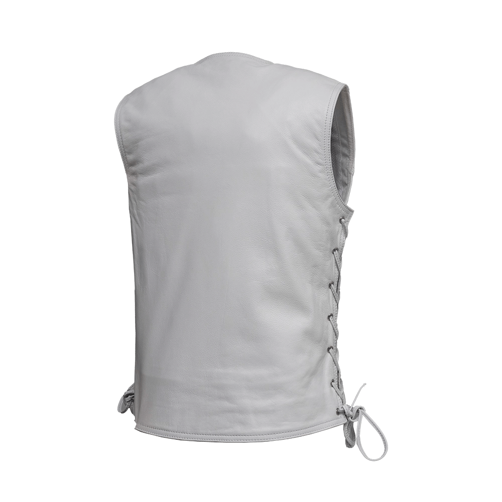 Beryl - Women's Motorcycle Leather Vest - White Women's Leather Vest Vests