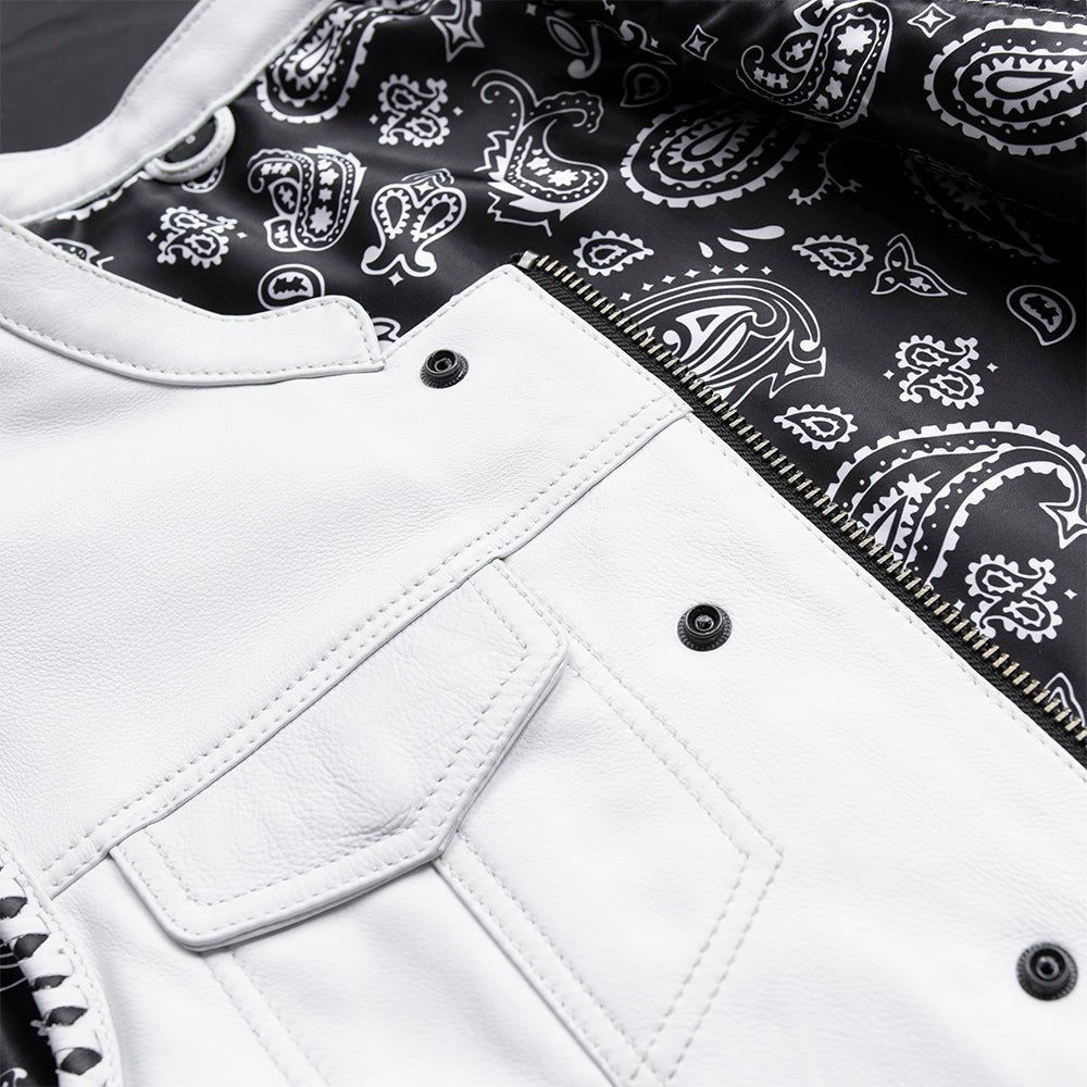 Bishop - Men's Leather Motorcycle Vest - Limited Edition Factory Customs First Manufacturing Company