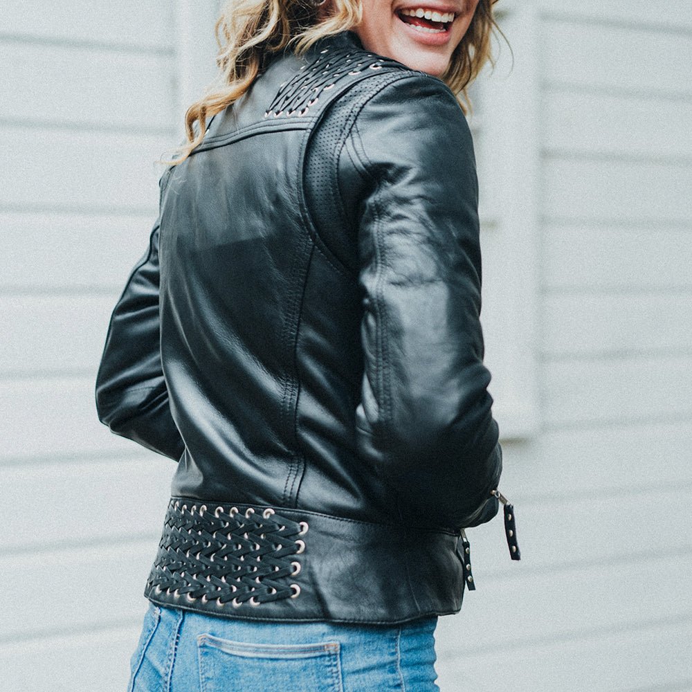 Black Widow - Women's Motorcycle Leather Jacket Women's Leather Jacket Jackets