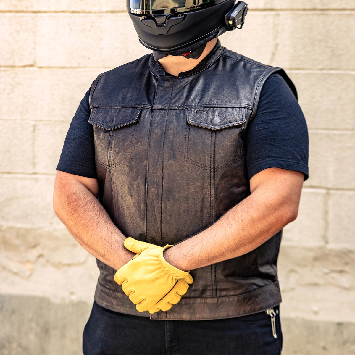 Sharp Shooter Men's Motorcycle Leather Vest