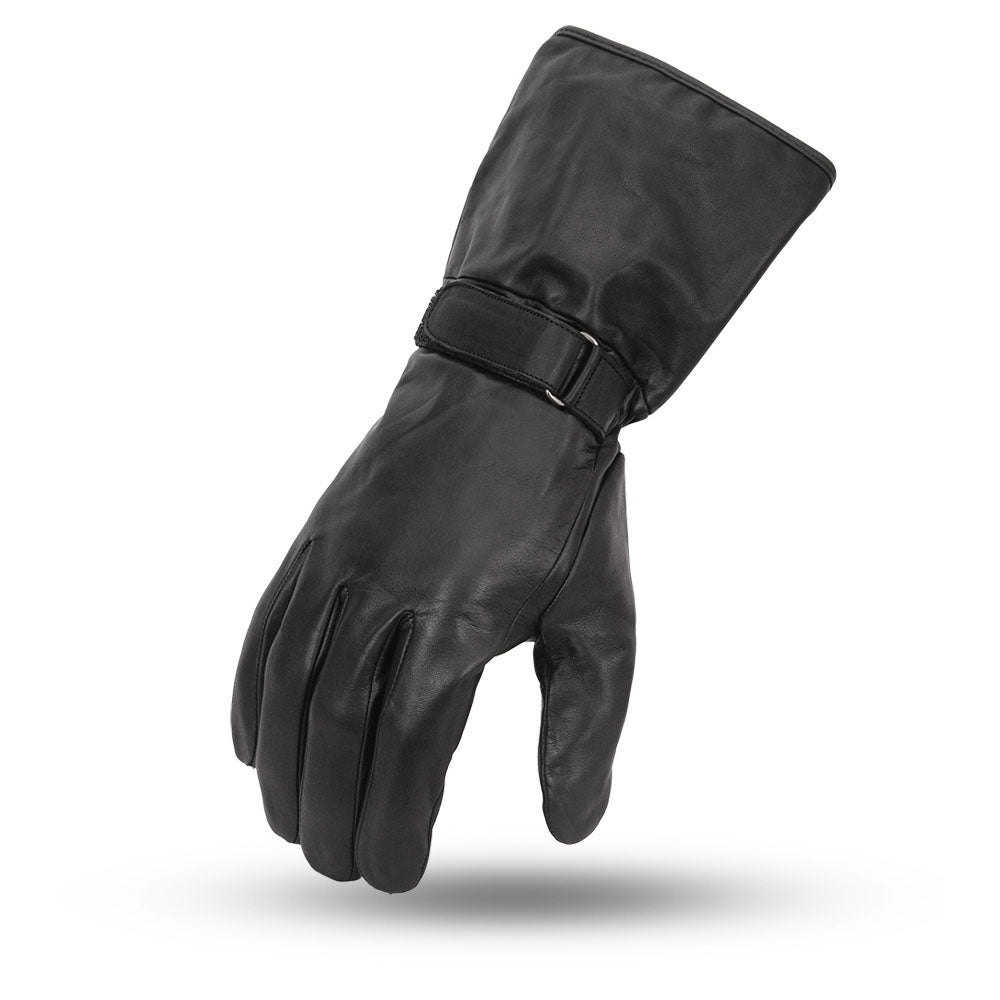 Blaze Men's Motorcycle Leather Gauntlet Men's Gauntlet Accessories Black XS