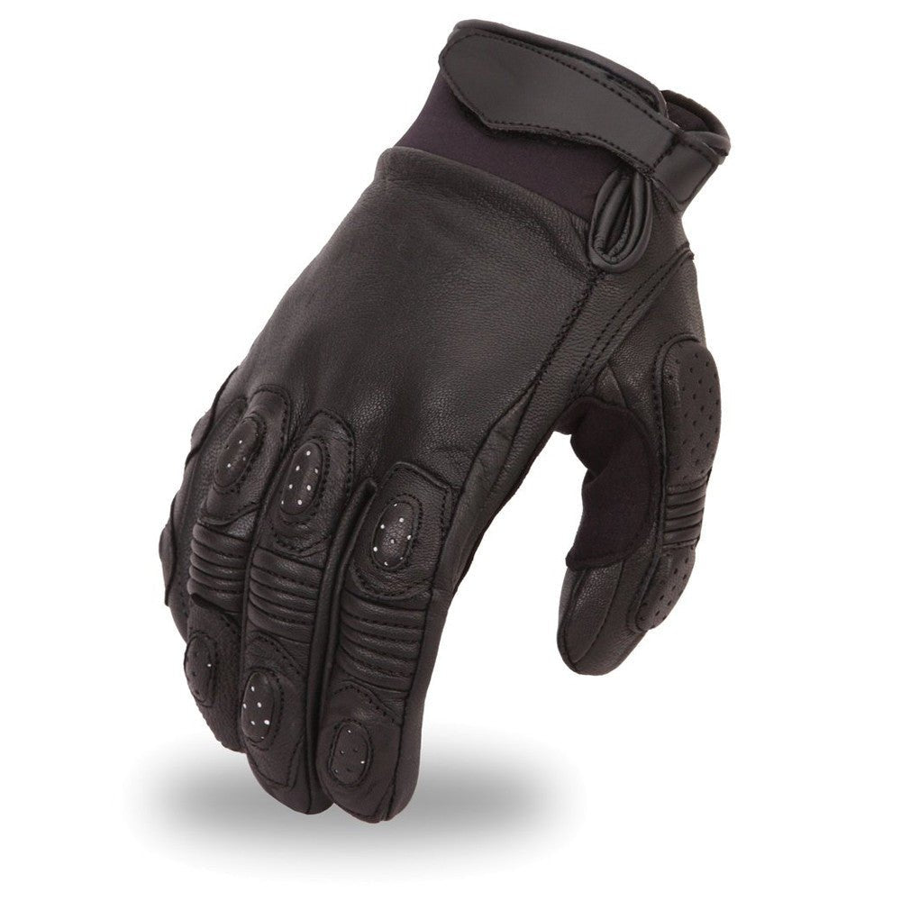 Blitz Men's Leather Motorcycle Gloves Men's Gloves Accessories Black XS