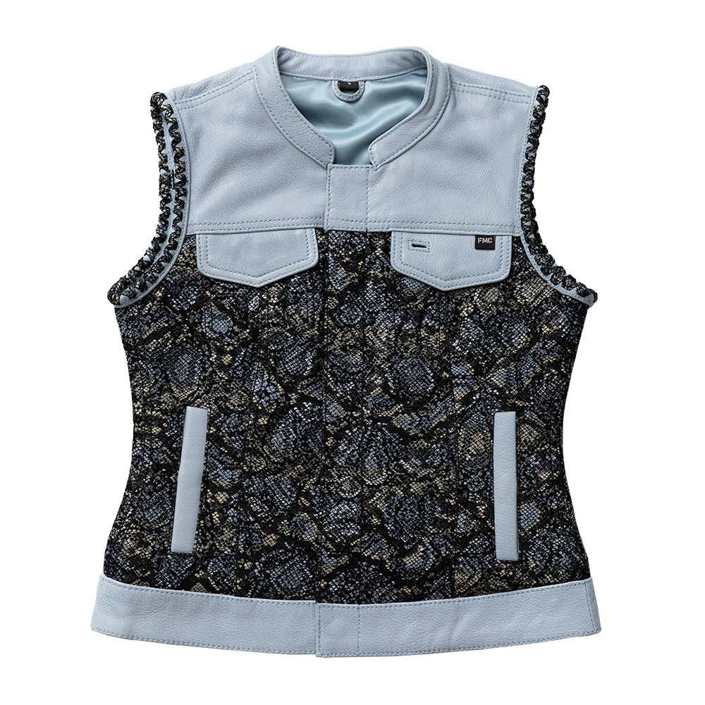 Blue Viper Women's Club Style Leather Motorcycle Vest - Limited Edition Factory Customs First Manufacturing Company XS