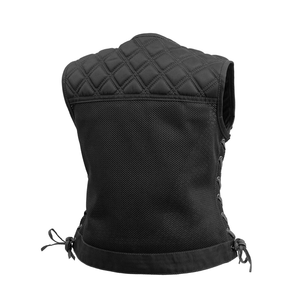 Bonnie Moto Mesh Women's Motorcycle Vest - Diamond Quilt Women's Moto Mesh Vest Vests