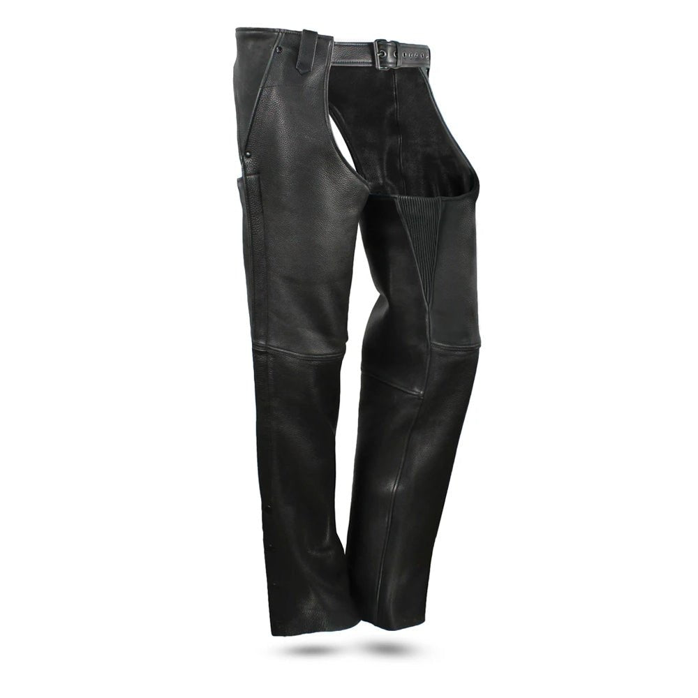Bully - Unisex Leather Motorcycle Chaps Chaps First Manufacturing Company Black XS