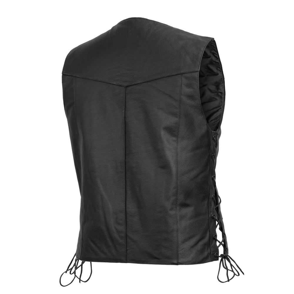 Carbine Men's Western Style Leather Motorcycle Vest Men's Leather Vest Vests