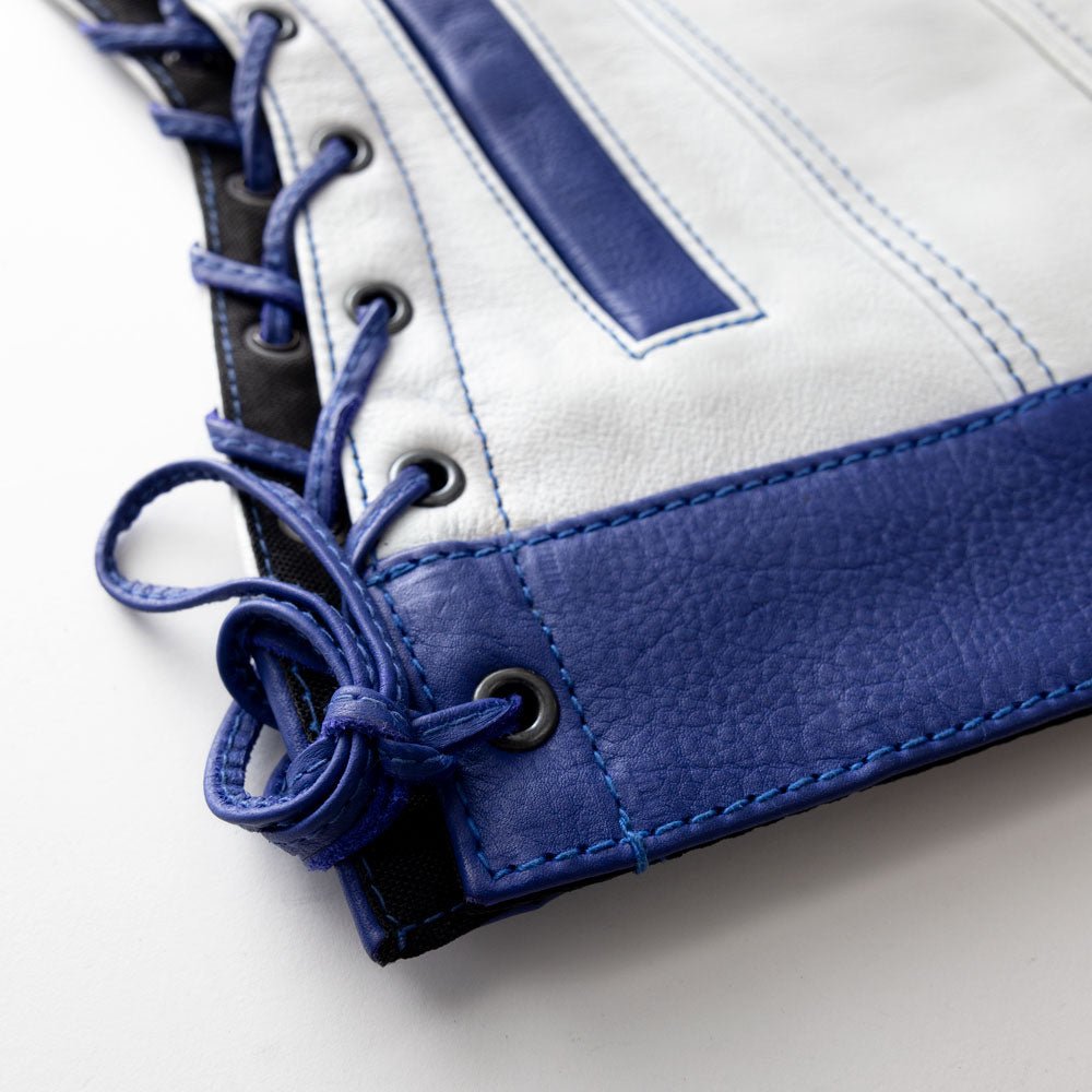 Cobalt - Women's Motorcycle Leather Vest - Limited Edition Factory Customs First Manufacturing Company