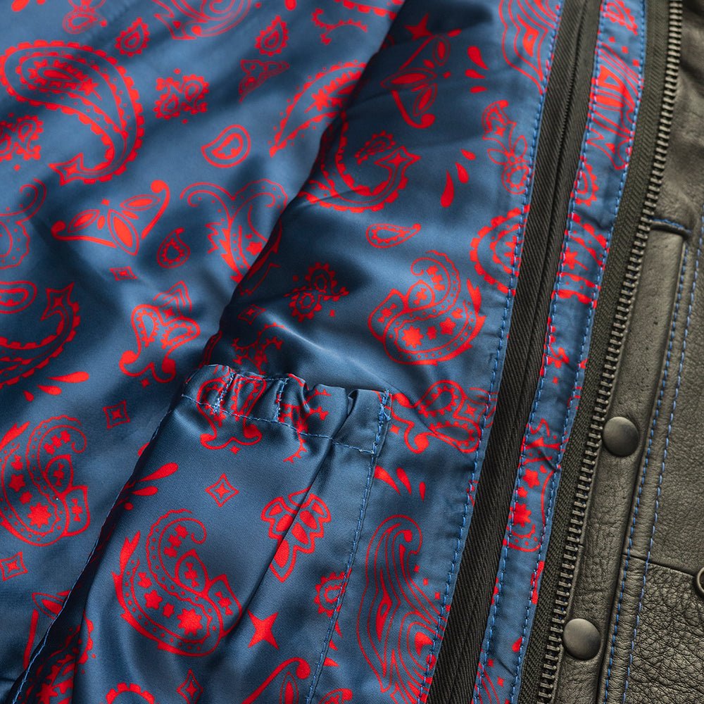 Colossus - Men's Leather/Twill Motorcycle Vest - Limited Edition Factory Customs First Manufacturing Company