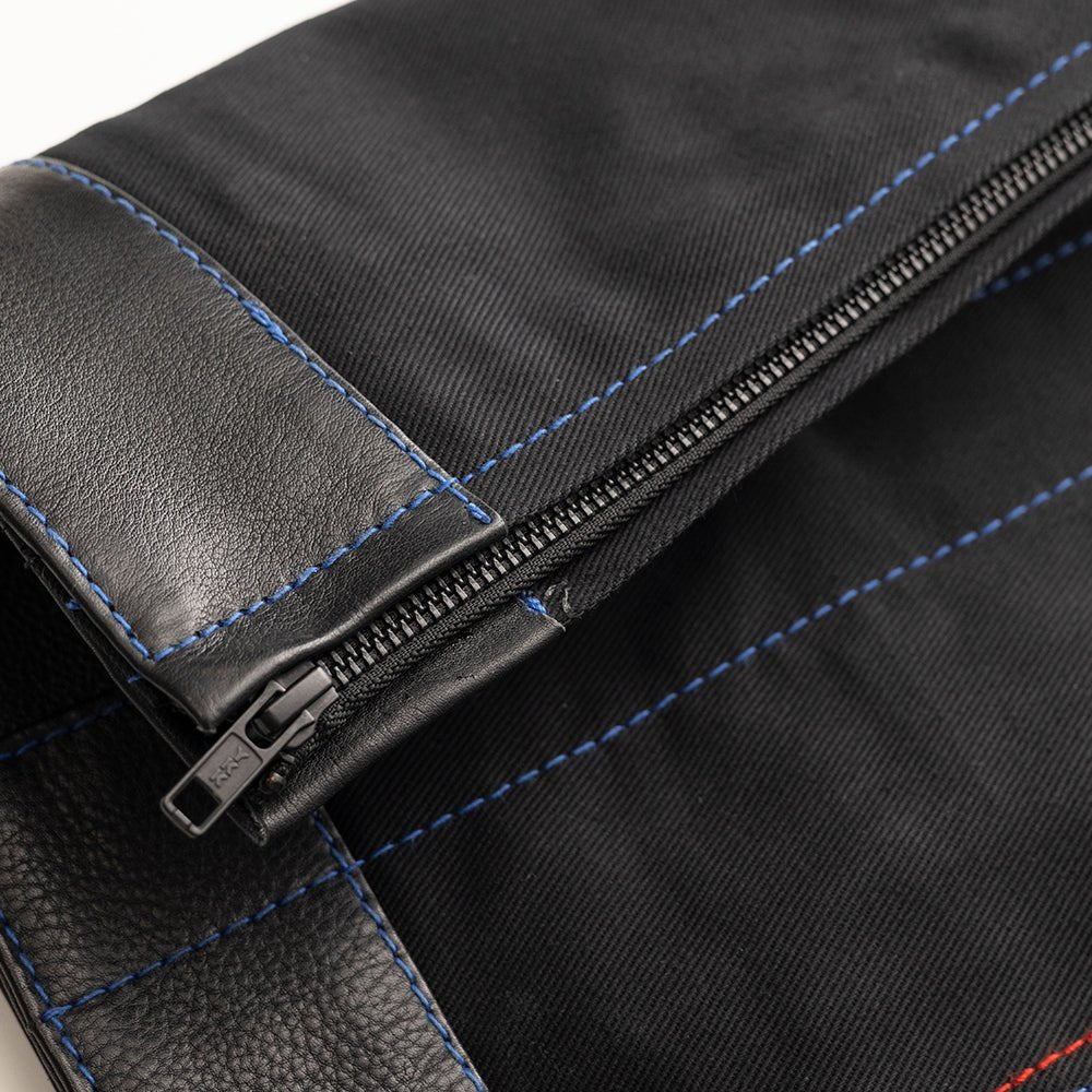 Colossus - Men's Leather/Twill Motorcycle Vest - Limited Edition Factory Customs First Manufacturing Company