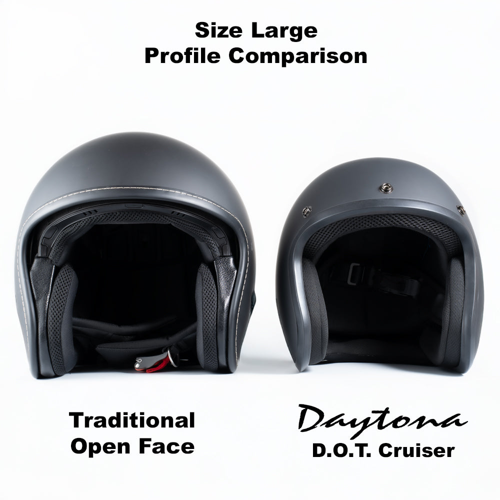 DOT Approved Daytona Cruiser Open Face Motorcycle Helmet - Men, Women & Youth - With Visor & Graphics - W/ Toxic CRUISER - GRAPHICS Daytona Helmets