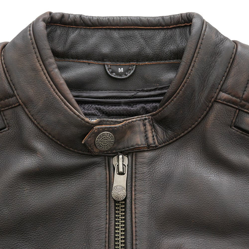 Crusader Men's Motorcycle Leather Jacket Brown Beige Men's Leather Jacket Jackets