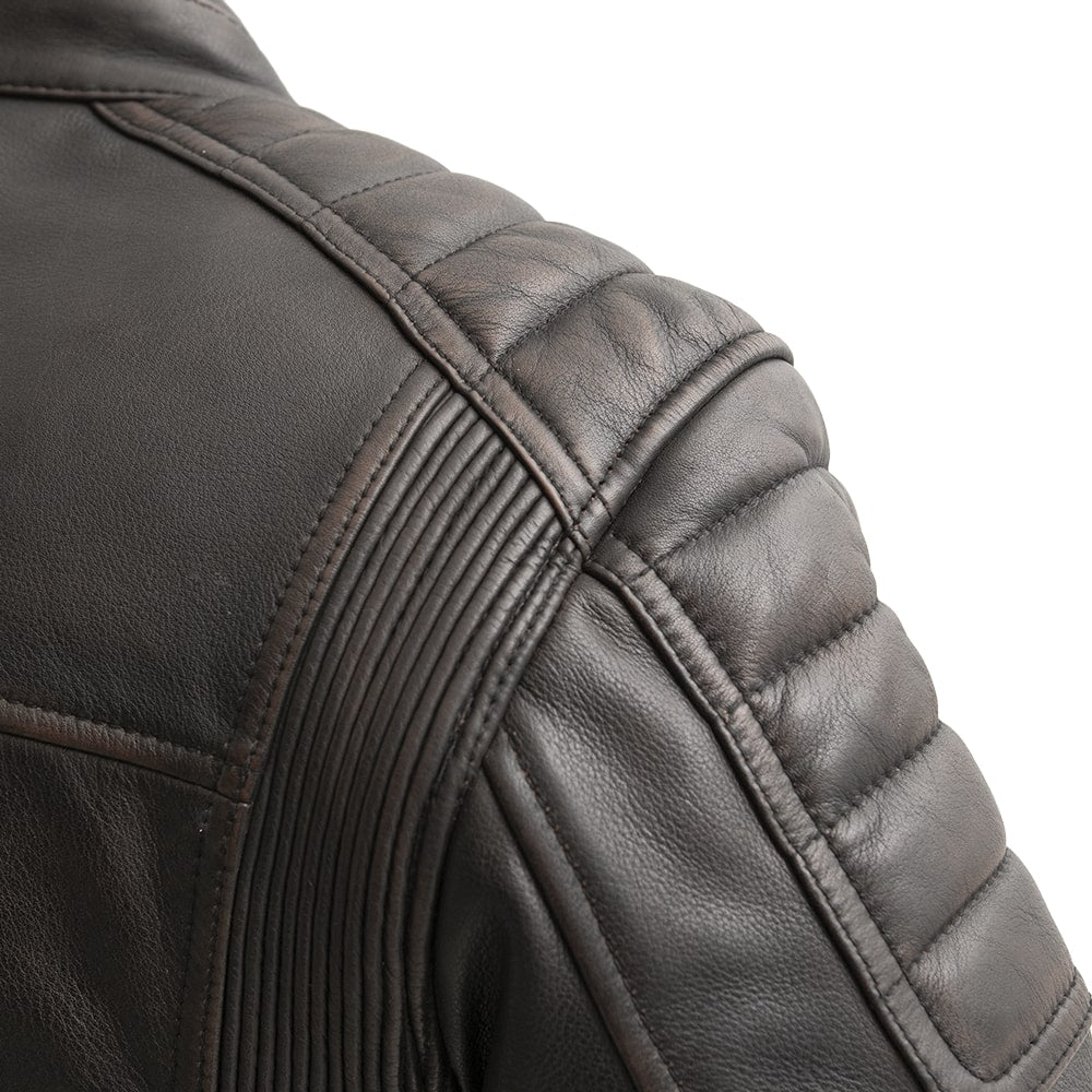Crusader Men's Motorcycle Leather Jacket Brown Beige Men's Leather Jacket Jackets