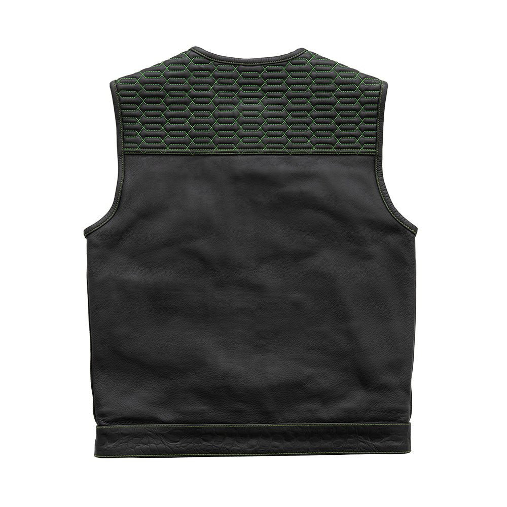 Crysis - Men's Leather Motorcycle Vest - Limited Edition Factory Customs First Manufacturing Company