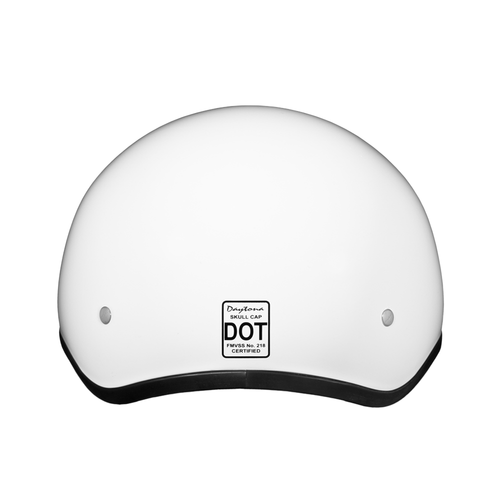 DOT Approved Daytona Skull Cap Half Shell Motorcycle Helmet - Beanie Style for Motorcycles, Cruisers, Scooters, and Mopeds W/O Visor- Hi-Gloss White DAYTONA SKULL CAP Daytona Helmets