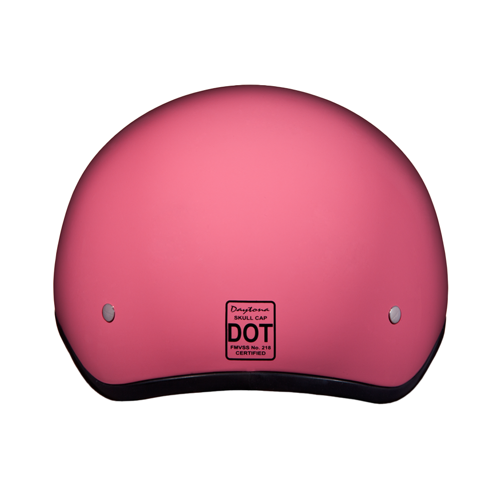 DOT Approved Daytona Skull Cap Half Shell Motorcycle Helmet - Beanie Style for Motorcycles, Cruisers, Scooters, and Mopeds W/O Visor- Hi-Gloss Pink DAYTONA SKULL CAP Daytona Helmets
