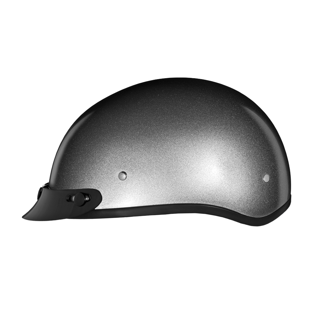 DOT Approved Daytona Skull Cap Half Shell Motorcycle Helmet - Beanie Style for Motorcycles, Cruisers, Scooters, and Mopeds - Silver Metallic DAYTONA SKULL CAP Daytona Helmets