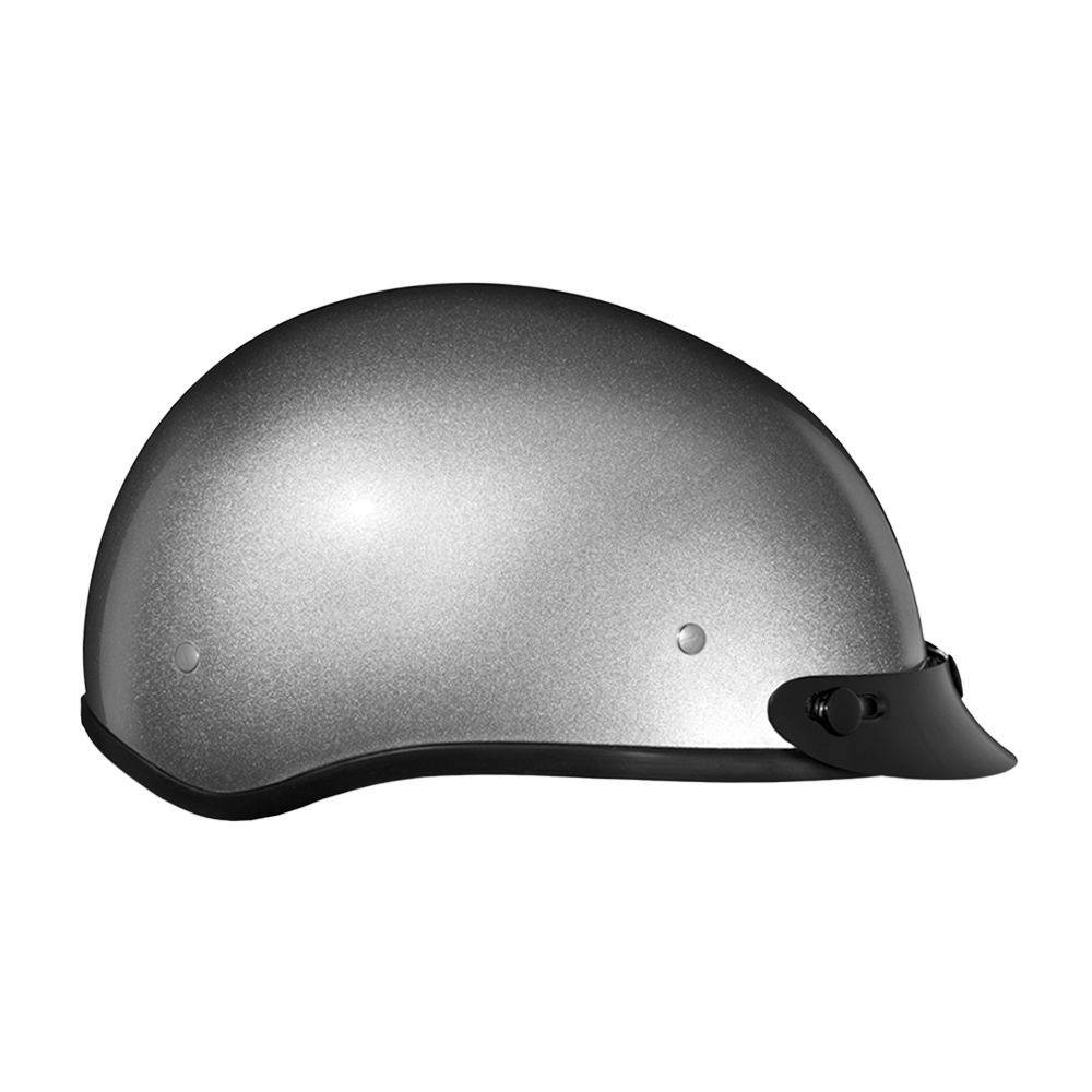 DOT Approved Daytona Skull Cap Half Shell Motorcycle Helmet - Beanie Style for Motorcycles, Cruisers, Scooters, and Mopeds - Silver Metallic DAYTONA SKULL CAP Daytona Helmets