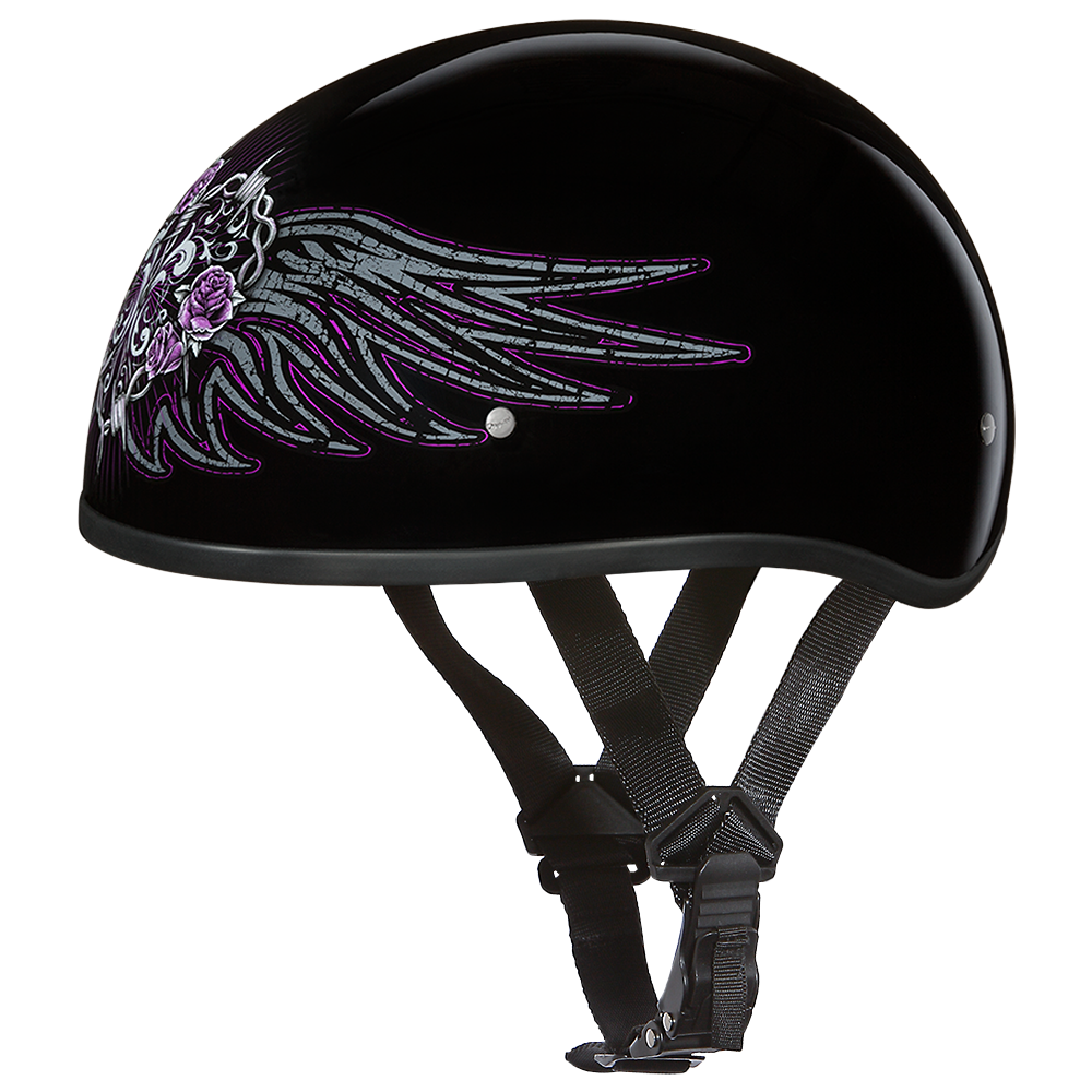 DOT Approved Daytona Motorcycle Half Face Helmet - Skull Cap Graphics for Men & Women, Scooters, ATVs, UTVs & Choppers - W/ Barbed Wire Heart DAYTONA SKULL CAP - GRAPHICS Daytona Helmets