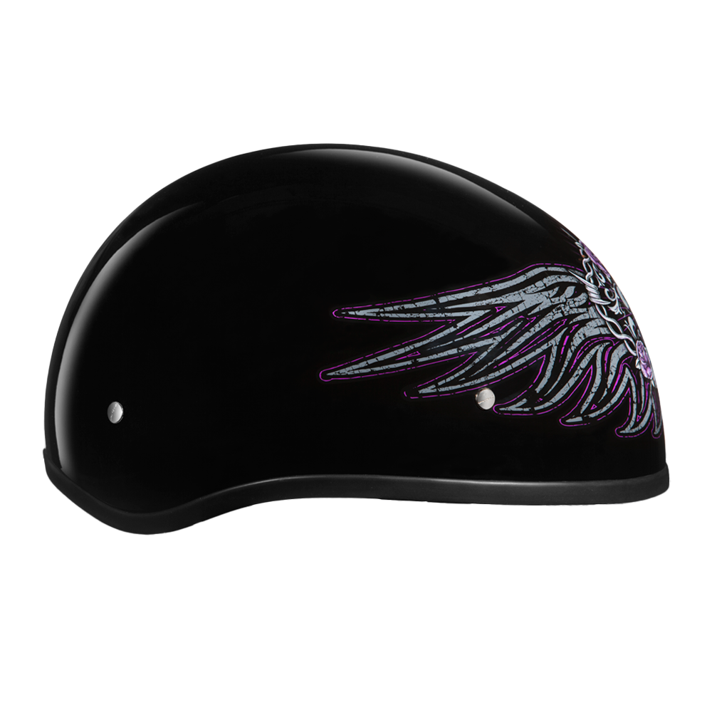 DOT Approved Daytona Motorcycle Half Face Helmet - Skull Cap Graphics for Men & Women, Scooters, ATVs, UTVs & Choppers - W/ Barbed Wire Heart DAYTONA SKULL CAP - GRAPHICS Daytona Helmets