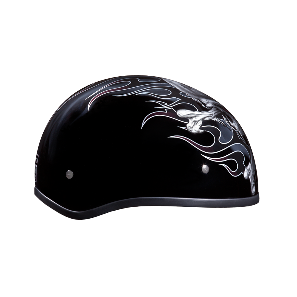 DOT Approved Daytona Motorcycle Half Face Helmet - Skull Cap Graphics for Men & Women, Scooters, ATVs, UTVs & Choppers - W/ Cross Bones DAYTONA SKULL CAP - GRAPHICS Daytona Helmets
