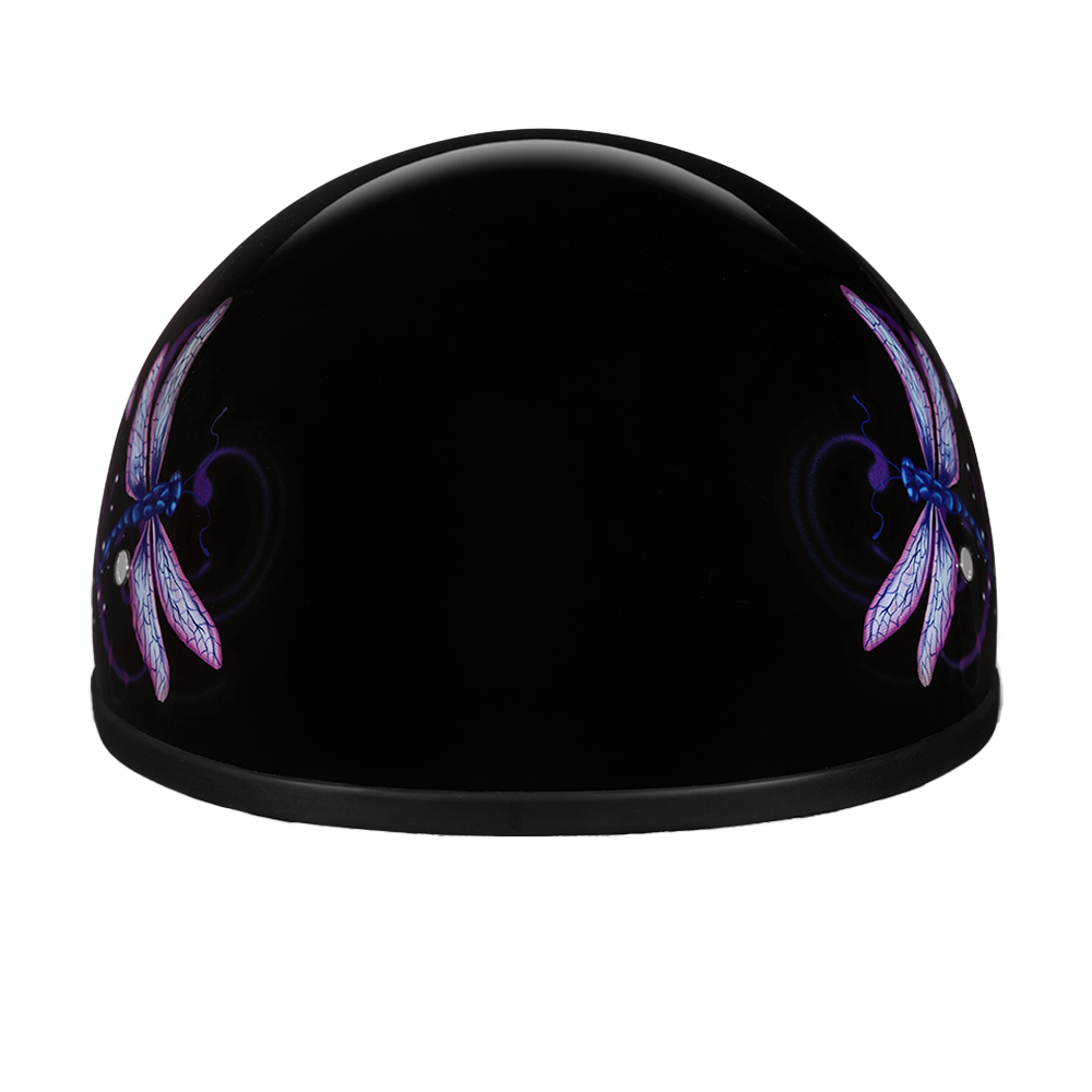 DOT Approved Daytona Motorcycle Half Face Helmet - Skull Cap Graphics for Men & Women, Scooters, ATVs, UTVs & Choppers - W/ Dragonfly DAYTONA SKULL CAP - GRAPHICS Daytona Helmets