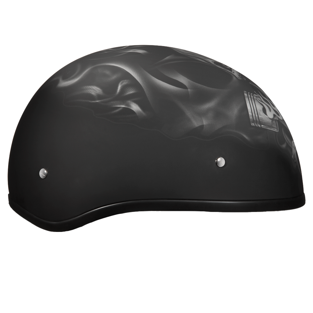 DOT Approved Daytona Motorcycle Half Face Helmet - Skull Cap Graphics for Men & Women, Scooters, ATVs, UTVs & Choppers - W/ Pistons Skull DAYTONA SKULL CAP - GRAPHICS Daytona Helmets