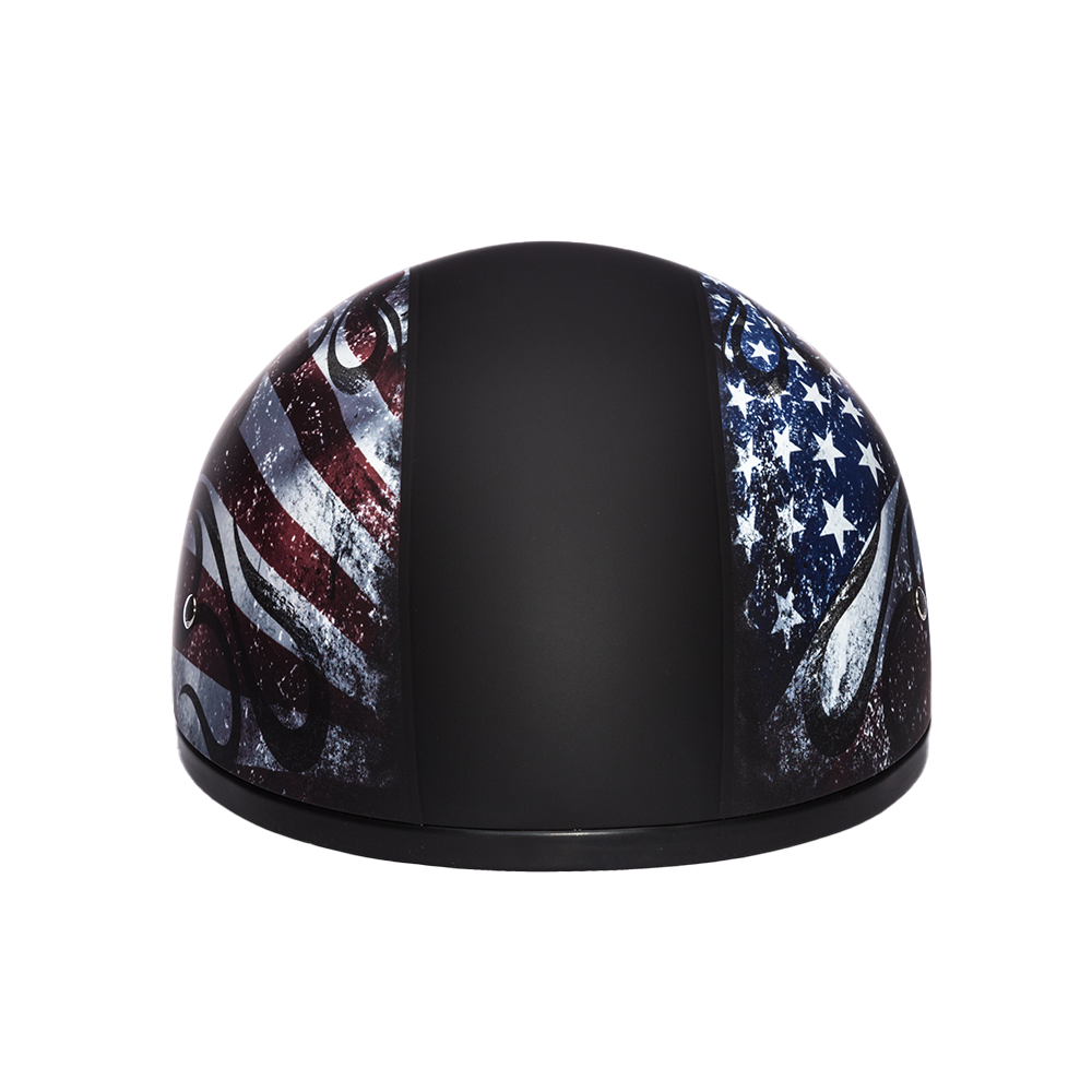 DOT Approved Daytona Motorcycle Half Face Helmet - Skull Cap Graphics for Men & Women, Scooters, ATVs, UTVs & Choppers - W/ USA DAYTONA SKULL CAP - GRAPHICS Daytona Helmets