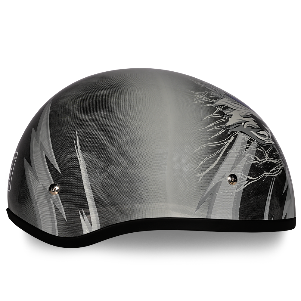 DOT Approved Daytona Motorcycle Half Face Helmet - Skull Cap Graphics for Men & Women, Scooters, ATVs, UTVs & Choppers - W/ Thunder DAYTONA SKULL CAP - GRAPHICS Daytona Helmets