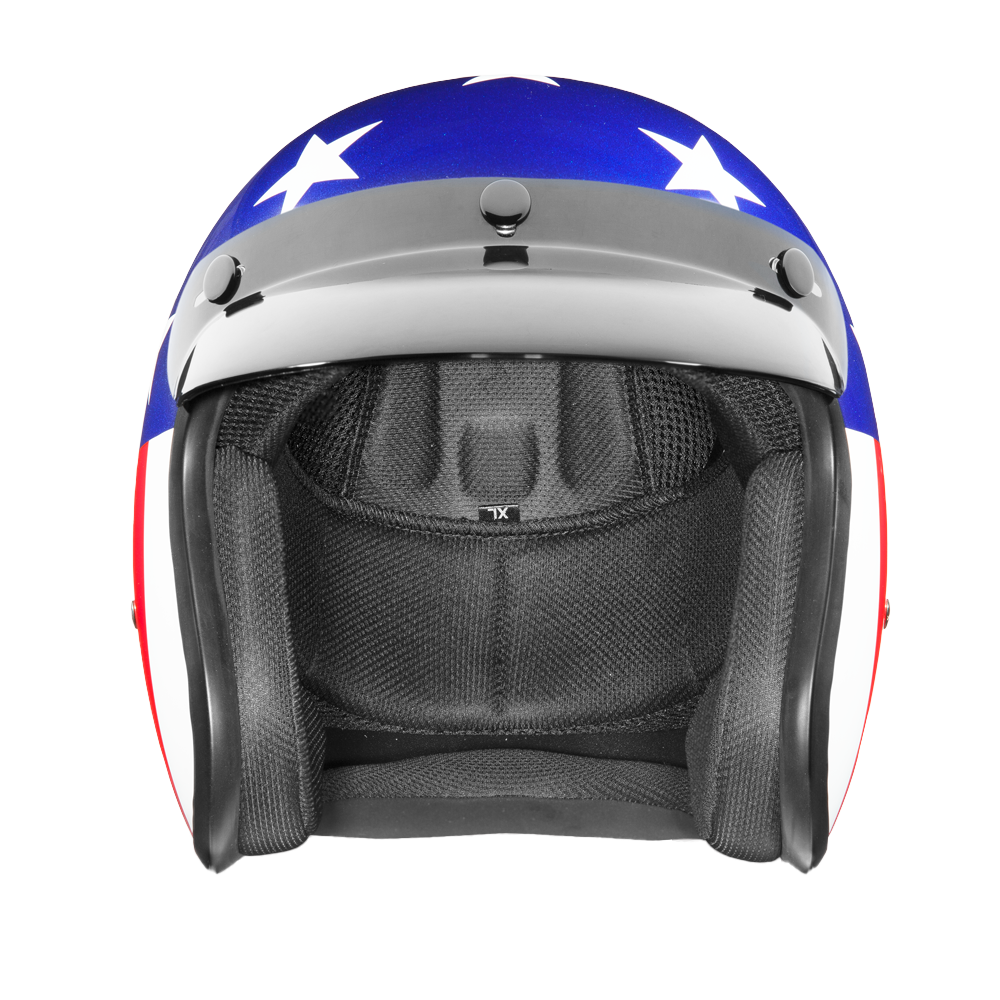 DOT Approved Daytona Cruiser Open Face Motorcycle Helmet - Men, Women & Youth - With Visor & Graphics - W/ Captain America CRUISER - GRAPHICS Daytona Helmets