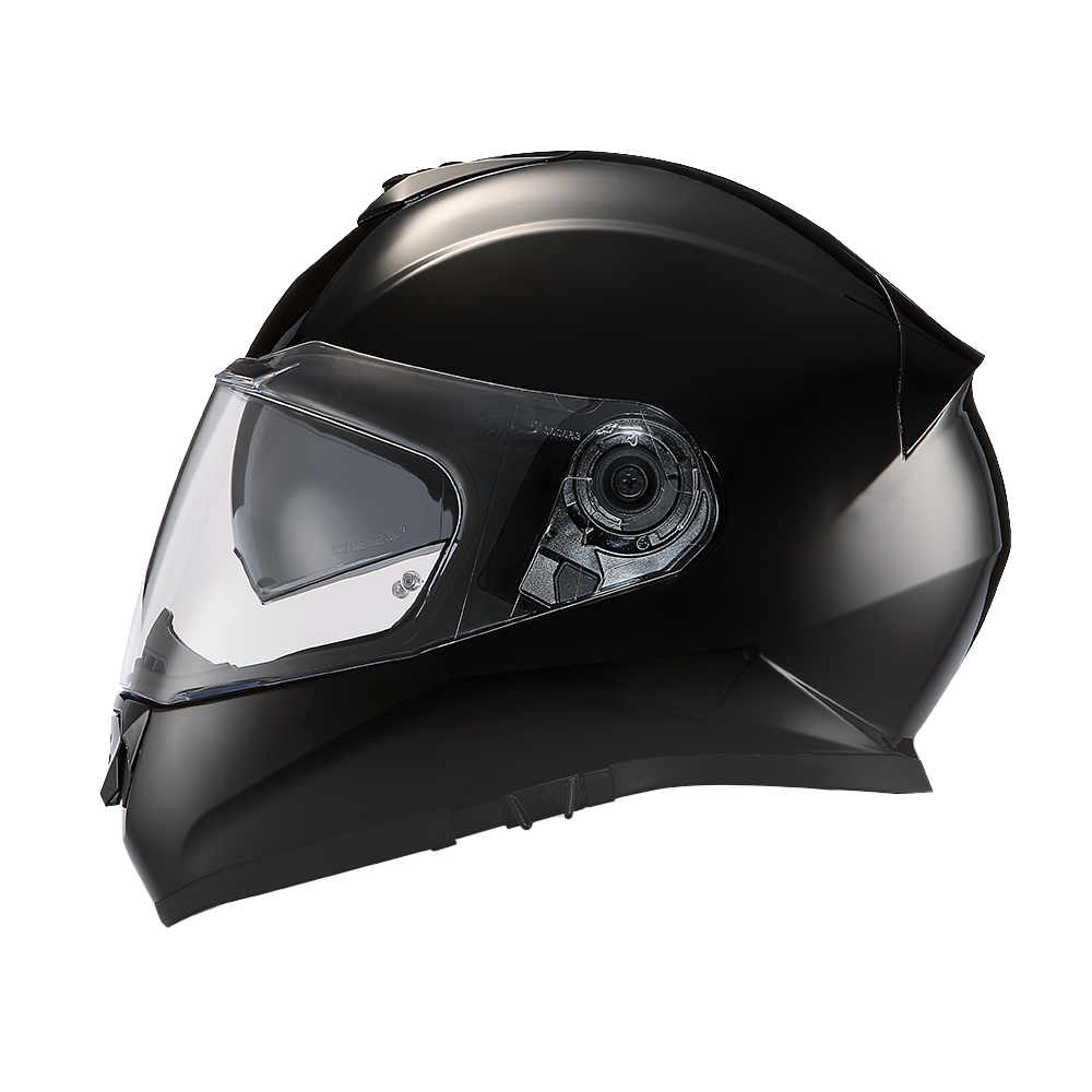 Daytona Detour Full Face Motorcycle Helmet - DOT Certified, Dual Visor, Street Bike Helmet, Men/Women/Youth - Hi-Gloss Black DETOUR Daytona Helmets