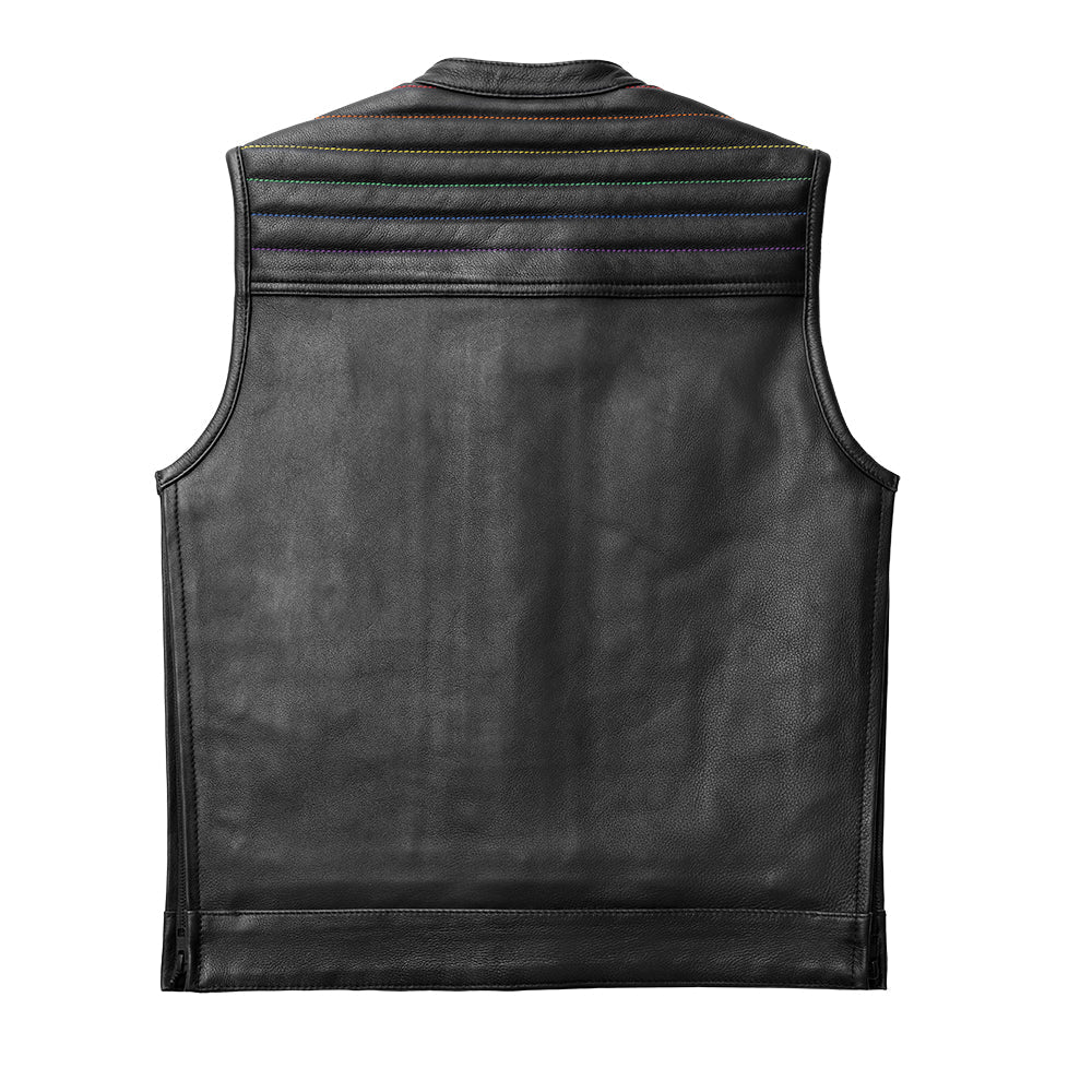 Dio - Men's Leather Motorcycle Vest - Limited Edition Factory Customs First Manufacturing Company