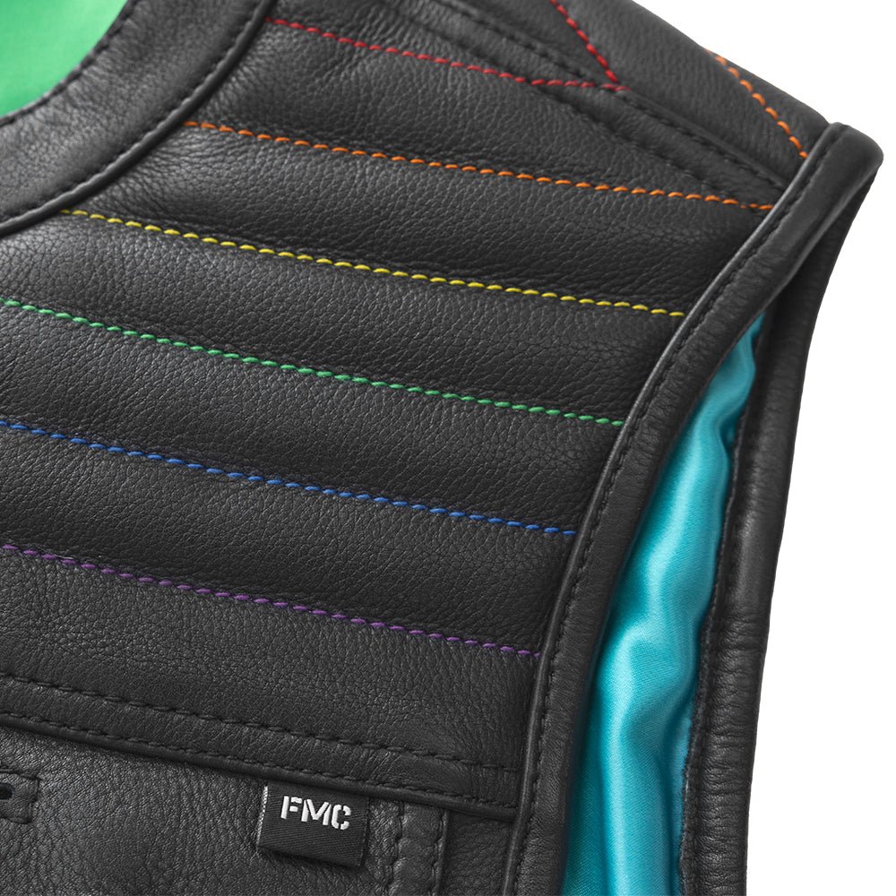Dio - Men's Leather Motorcycle Vest - Limited Edition Factory Customs First Manufacturing Company