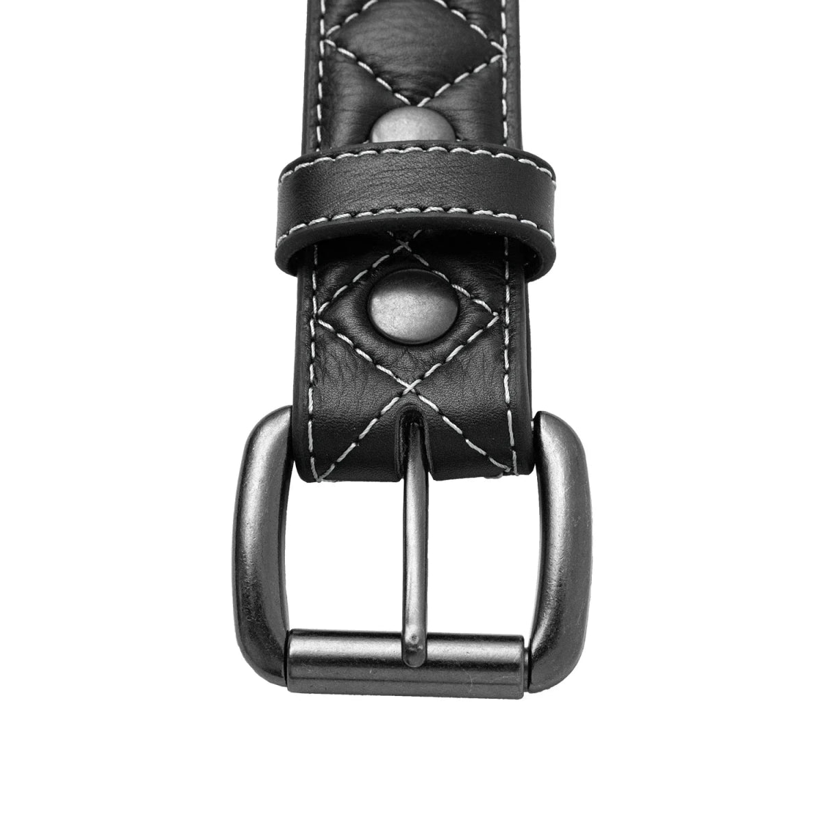 Diamond Quilted Leather Belt Belt Accessories