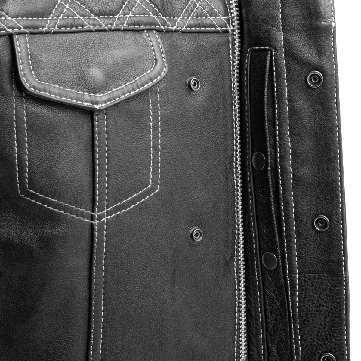 Downside Men's Motorcycle Leather Vest Men's Leather Vest Vests