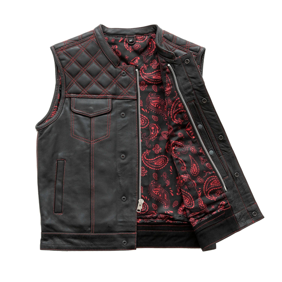 Downside Men's Motorcycle Leather Vest Men's Leather Vest Vests
