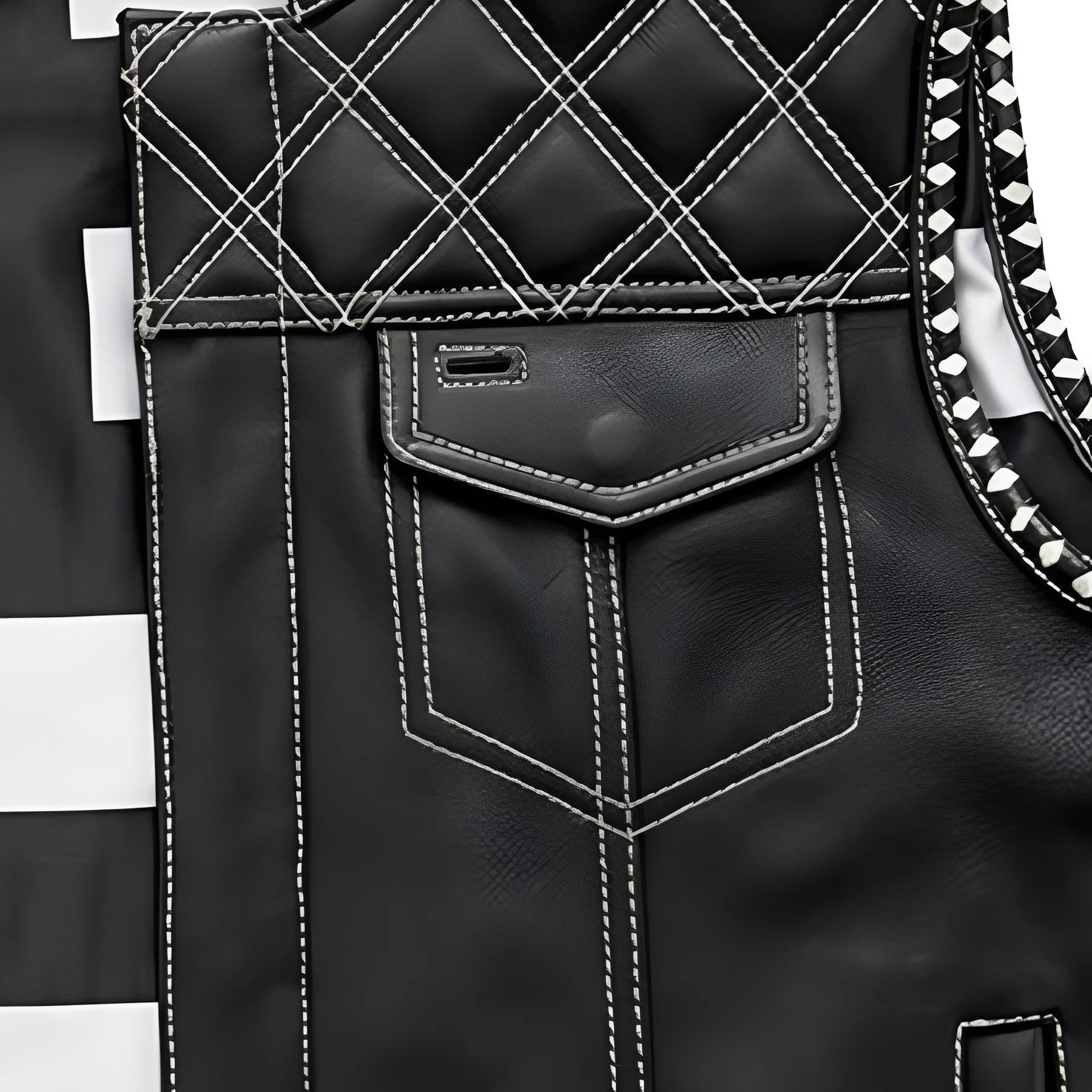 Burton - Men's Club Style Leather Vest - Limited Edition Men's Leather Vest Vests