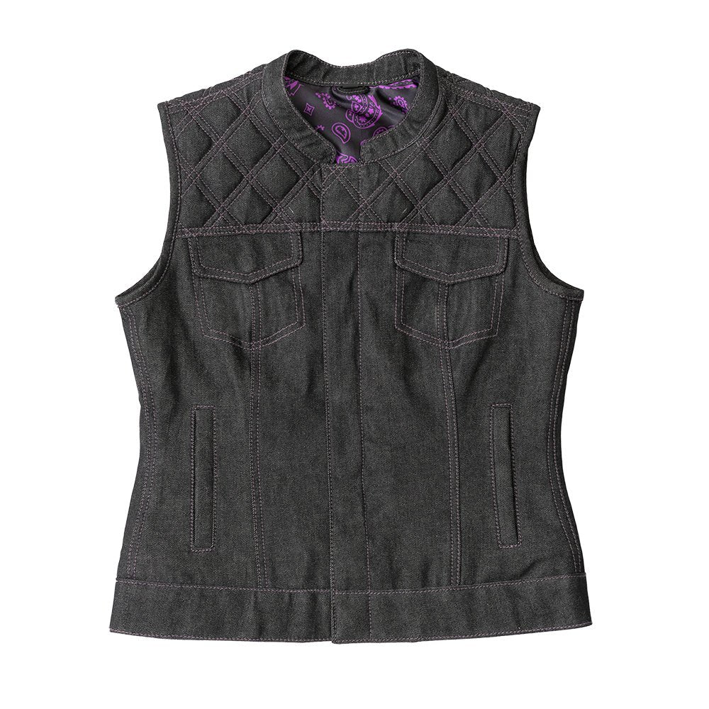 Diamond Quilted Black Leather Vest- Hunt Club popular Builded Leather Vest