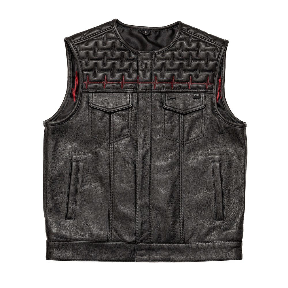 Georgiou embroidery leather vest deals