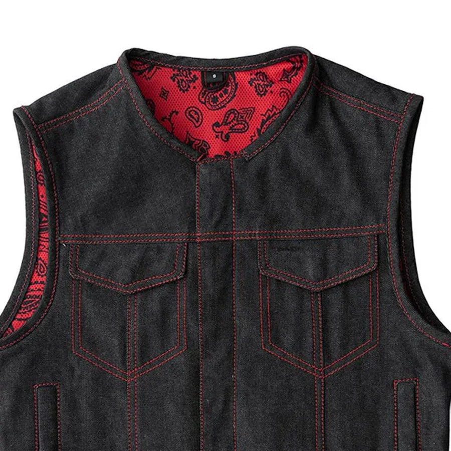 Ember Men's Motorcycle Denim Vest Men's Denim Vest Vests