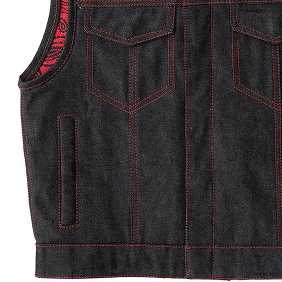 Ember Men's Motorcycle Denim Vest Men's Denim Vest Vests