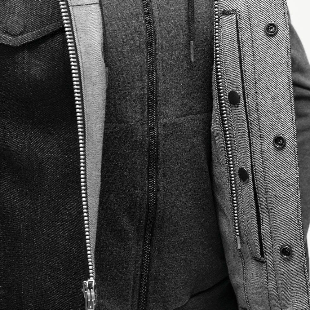 Essex Women's Motorcycle Denim Vest with Removable Sweatshirt Women's Denim Vest Vests