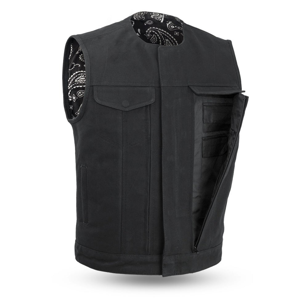 Fairfax V2 Men's Motorcycle Canvas Vest Men's Canvas Vests Vests